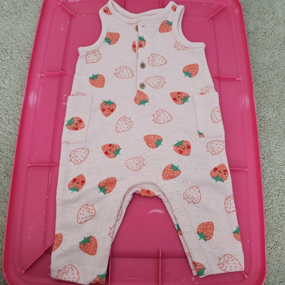 NWOT Old Navy Strawberry Print Baby Romper